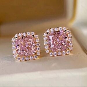 Glamorous Water Pink  Zirconia earrings ✨🌹